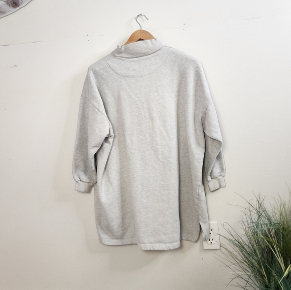 Vintage 90s Gray Birds Oversized Tunic Long Sweatshirt 1990s Preppy Graphic - Picture 3 of 7